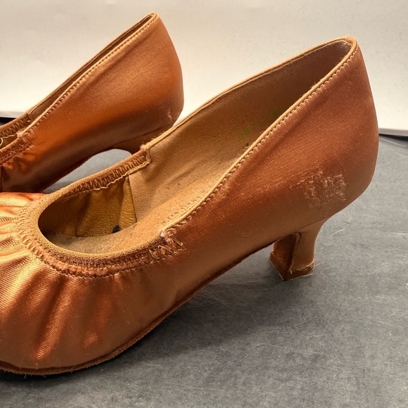 GUC Very Fine S9107 Tan Satin Smooth Dance Shoes - Picture 10 of 14